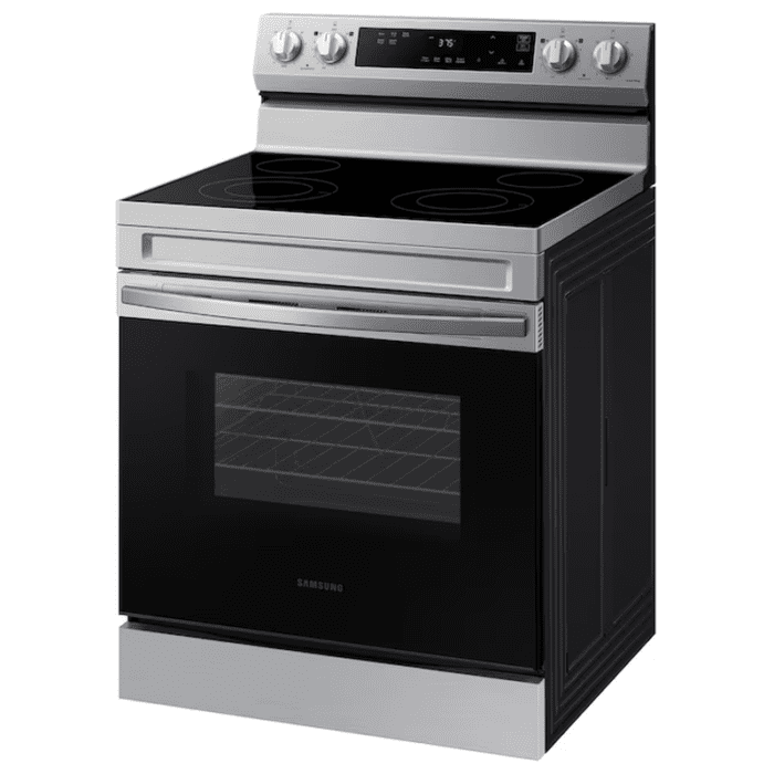 30-In Glass Top 4 Burners 6.3-Cu Ft Steam Cleaning Freestanding Smart Electric Range (Stainless Steel) - Image 5