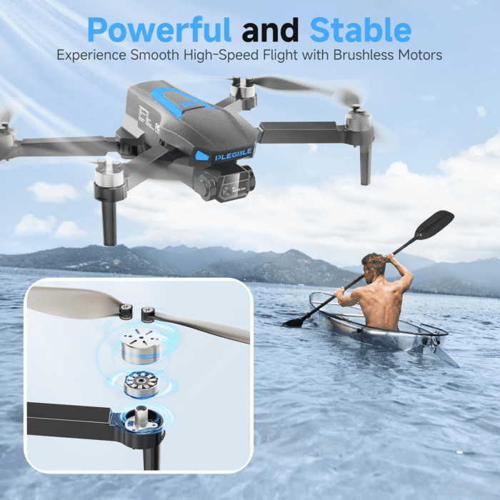 Drones with Camera for Adults 4K, Brushless Motor Drone for Kids Beginners, FPV Foldable RC Quadcopter with 3 Batteries, 45 Mins Long Flight Time, Beyond-Range Loss Alert, Toys Gifts for Men Boys - Image 4