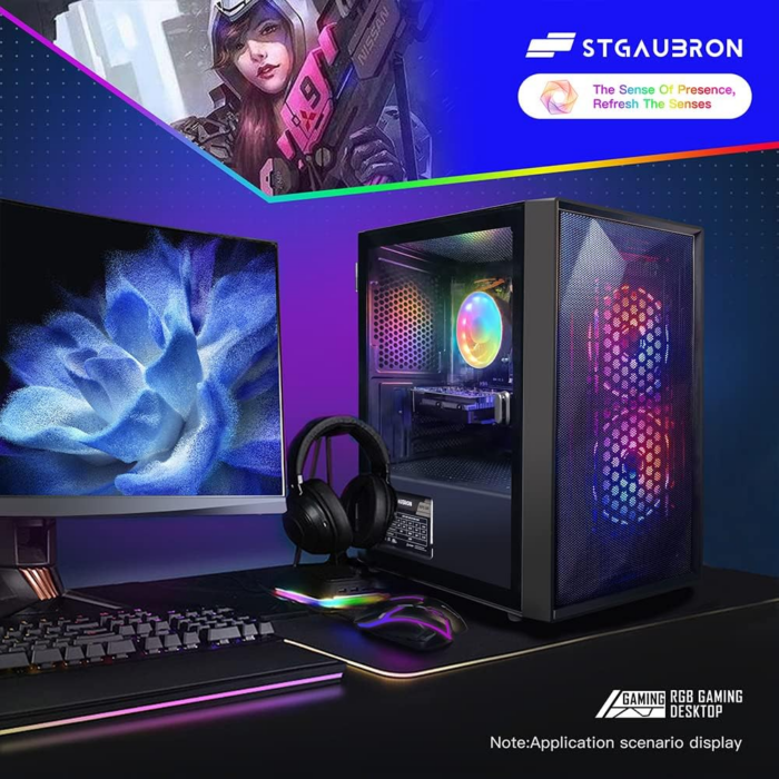 Prebuilt Gaming PC Desktop, AMD Radeon RX 550 4G GDDR5, Intel Core I5 3.3Ghz up to 3.7Ghz, 16G Ram, 512G SSD, Wifi, BT 5.0, RGB Fan X 3, RGB Mouse Pad, Windows 10 Home - Image 4