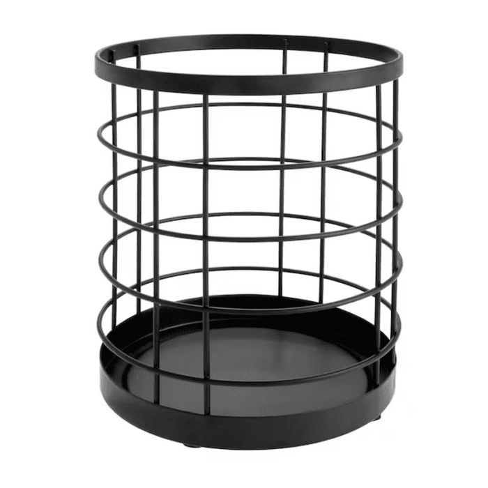 Matte Black Steel Freestanding Utensil Crock - Image 2