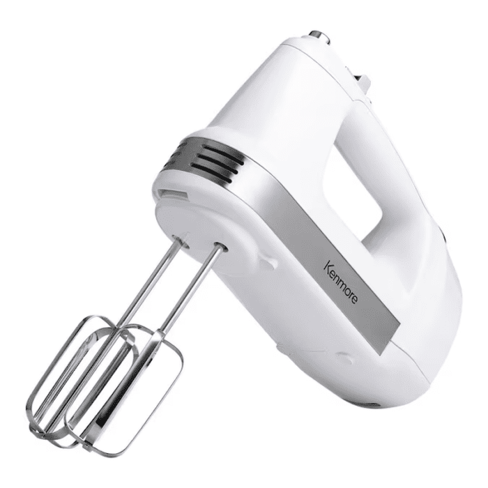 250 Watt Hand Mixer/Blender, Case with Accessories 5-Speed Hand Mixer with Storage (White)