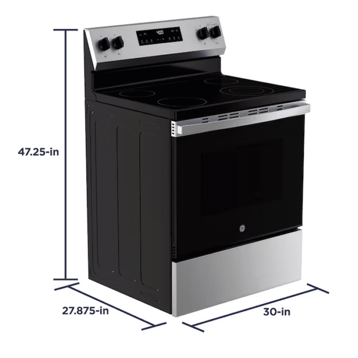 30-In Glass Top 4 Burners 5.3-Cu Ft Steam Cleaning Freestanding Electric Ran (Stainless Steel) - Image 16