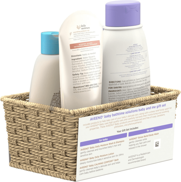 Bathtime Solutions Baby & Me Gift Set with Baby Wash & Shampoo, Calming Baby Bath, Baby Daily Moisturizing Lotion & Stress Relief Body Wash for Mom, Oatmeal, 4 Items - Image 8