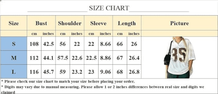 Oversized Jersey Women Summer Tops 2024 Grunge Graphic Tees Y2K Streetwear Short Sleeve Shirts - Image 5