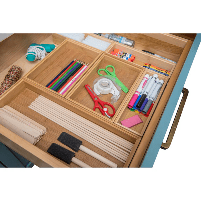 9-In X 3-In Brown Bamboo Wood Stackable Drawer Organizer - Image 9