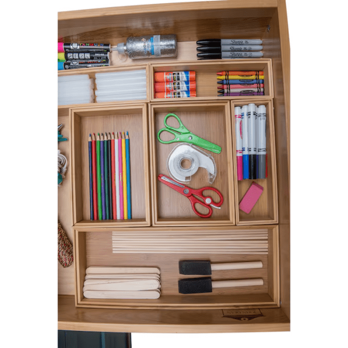 9-In X 3-In Brown Bamboo Wood Stackable Drawer Organizer - Image 10