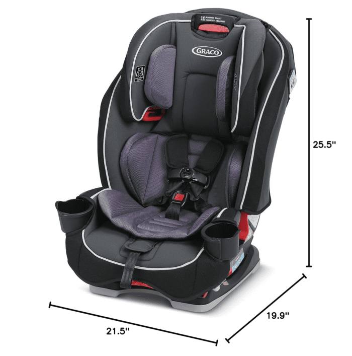 Slimfit 3-In-1 Convertible Car Seat, Space Saving Design, Forward & Rear-Facing, Highback Booster Option – Purple - Image 10