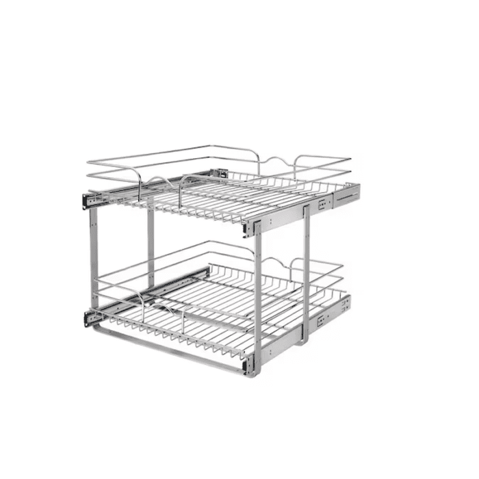 Two-Tier Pull-Out Baskets 14.75-In W X 19-In H X 22-In D 2-Tier Cabinet-Mount Chrome Metal Soft Close Pull-Out Sliding Basket Kit - Image 19