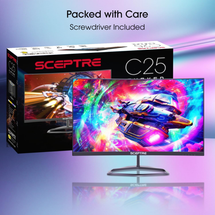 Curved 24.5-Inch Gaming Monitor up to 240Hz 1080P R1500 1Ms Displayport X2 HDMI X2 Blue Light Shift Build-In Speakers, Machine Black 2023 (C255B-FWT240) - Image 2