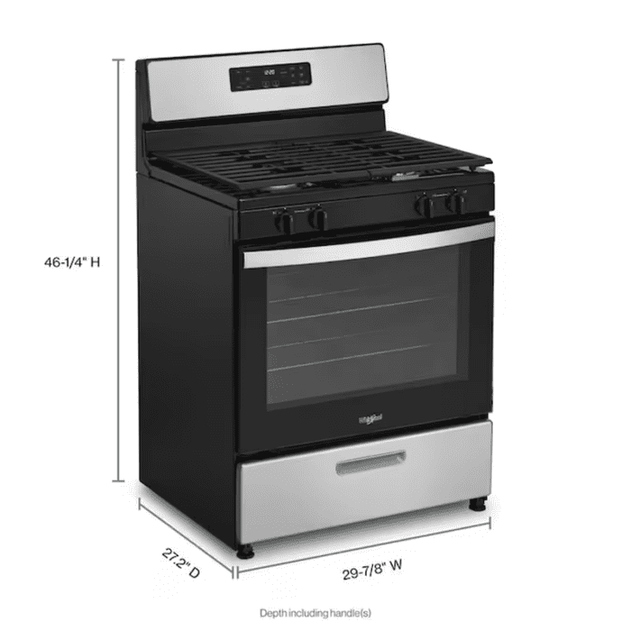 30-In 4 Burners 5.1-Cu Ft Freestanding Natural Gas Range (Stainless Steel) - Image 3