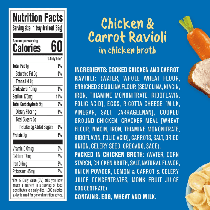 Pick-Ups, Chicken & Carrot Ravioli in a Chicken Broth, 6 Ounce (Pack of 8) - Image 3