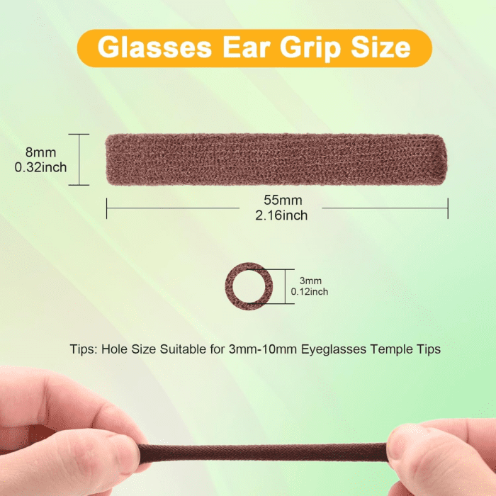 Anti-Slip Elastic Comfort Eyeglasses Temple Tips Sleeve, Microstructured Fabric Glasses Ear Grip, Soft and Well-Fitting Glasses Ear Cushion, Knitting Eyeglass Ear Grips, Glasses Accessories - Image 3