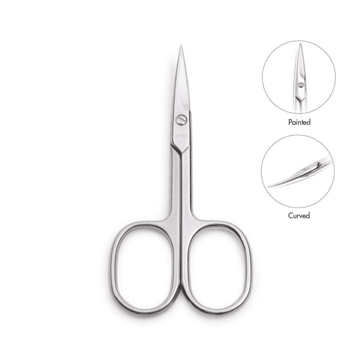 Premium Manicure Scissors Multi-Purpose Stainless Steel Cuticle Pedicure Beauty Grooming Kit for Nail, Eyebrow, Eyelash, Dry Skin Curved Blade 3.5 Inch - Image 4