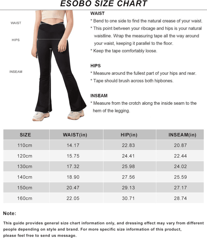 Girl'S Leggings Cross High Waisted Flare Pants Yoga Bootcut Pants Solid Color Full Length Bell Bottoms - Image 3