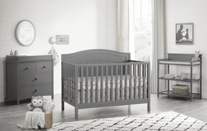 North Bay 4-In-1 Convertible Baby Crib, Dove Gray, Greenguard Gold Certified - Image 2