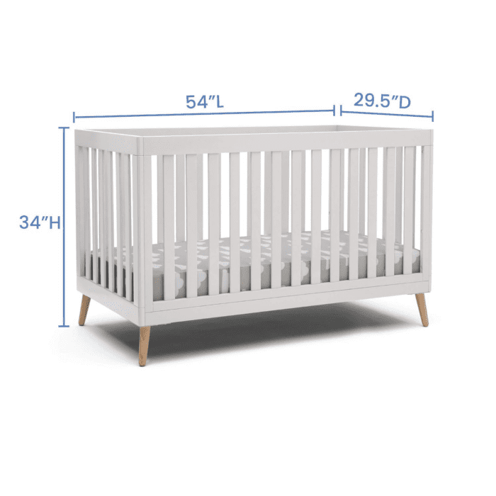 Essex 4-In-1 Convertible Baby Crib, Bianca White with Natural Legs - Image 5