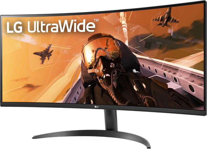 34WP60C-B 34-Inch 21:9 Curved Ultrawide QHD (3440X1440) VA Display with Srgb 99% Color Gamut and HDR 10, AMD Freesync Premium and 3-Side Virtually Borderless Screen Curved QHD Tilt,Black - Image 2