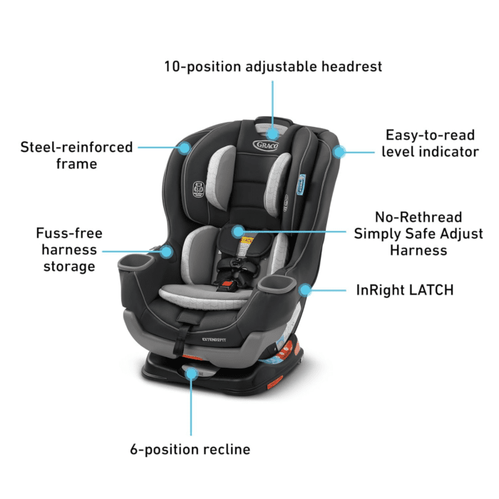 Extend2Fit Kenzie, 2-In-1 Convertible Car Seat for Infants to Toddlers with Advanced Safety Features - Image 6