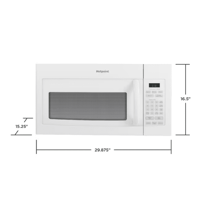 1.6-Cu Ft 1000-Watt 29.9-In Over-The-Range Microwave (White) - Image 7