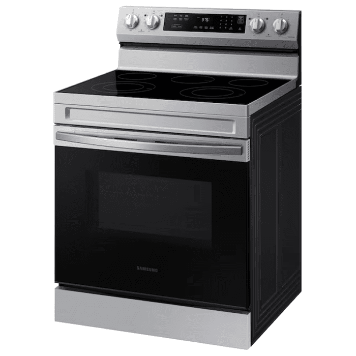 30-In Glass Top 5 Burners 6.3-Cu Ft Self & Steam Cleaning Freestanding Smart Electric Range (Stainless Steel) - Image 5