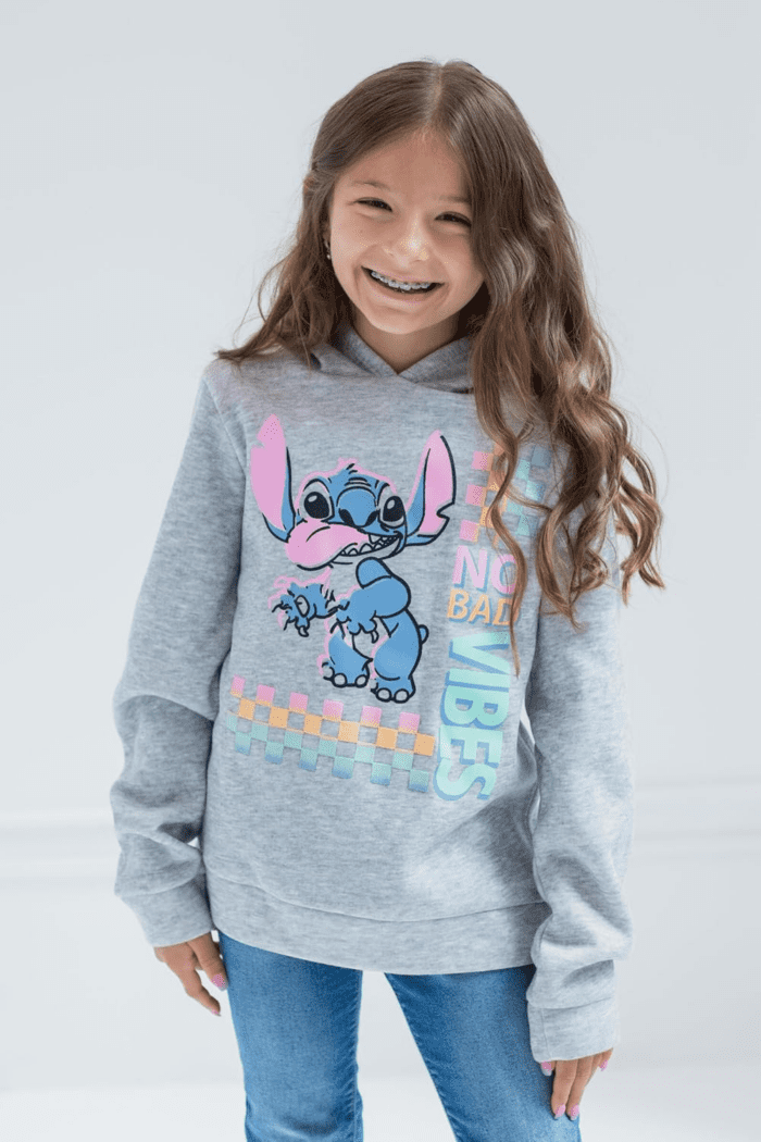 Lilo & Stitch Girls French Terry Crossover Hoodie Toddler to Big Kid - Image 2