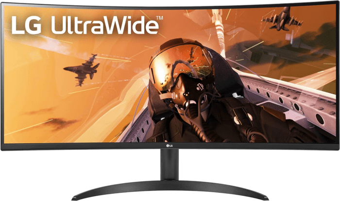 34WP60C-B 34-Inch 21:9 Curved Ultrawide QHD (3440X1440) VA Display with Srgb 99% Color Gamut and HDR 10, AMD Freesync Premium and 3-Side Virtually Borderless Screen Curved QHD Tilt,Black