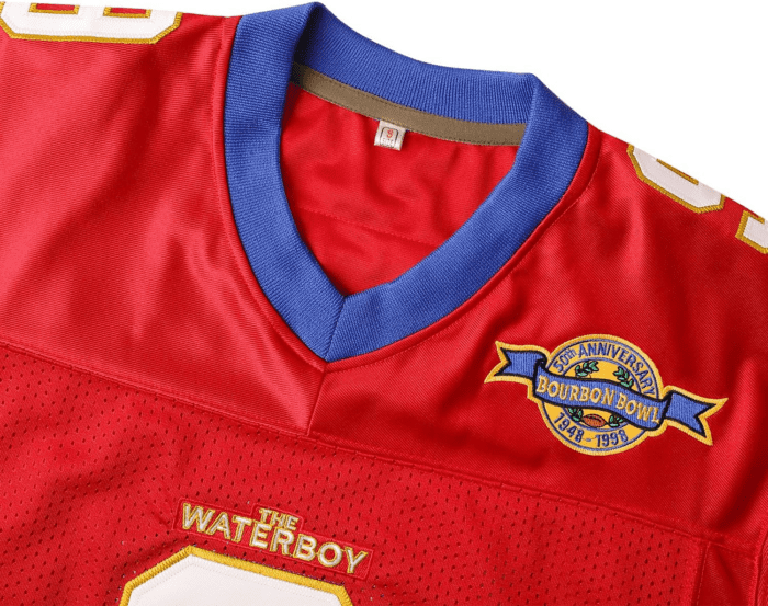 Bobby Boucher #9 the Waterboy Adam Sandler Movie Mud Dogs Bourbon Bowl Football Jersey - Image 3