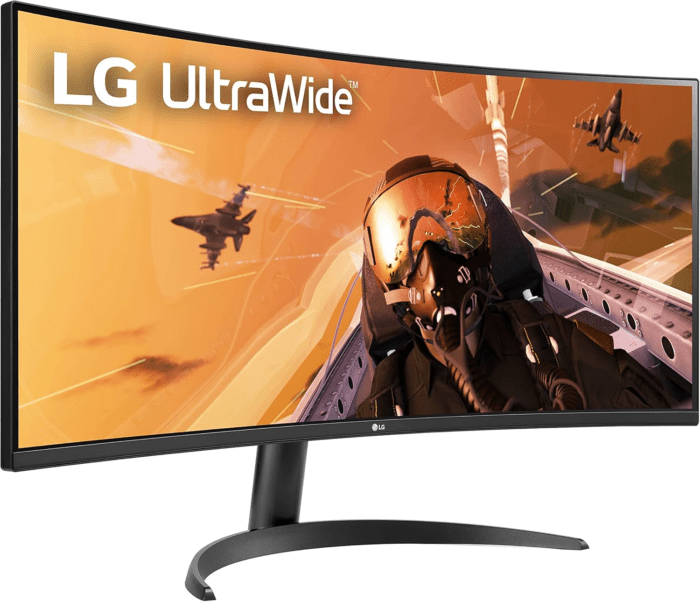 34WP60C-B 34-Inch 21:9 Curved Ultrawide QHD (3440X1440) VA Display with Srgb 99% Color Gamut and HDR 10, AMD Freesync Premium and 3-Side Virtually Borderless Screen Curved QHD Tilt,Black - Image 8