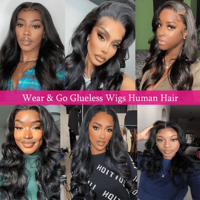 Wear and Go Glueless Wigs Human Hair Pre Plucked Body Wave Lace Front Wigs for Beginners Upgraded No Glue Pre Cut HD 4X4 Lace Closure Wigs for Black Women 18 Inch - Image 7