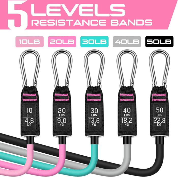 Resistance Bands for Working Out, 150LBS Exercise Bands, Workout Bands, Resistance Bands Set with Handles for Men Women, Legs Ankle Straps for Muscle Training - Image 2