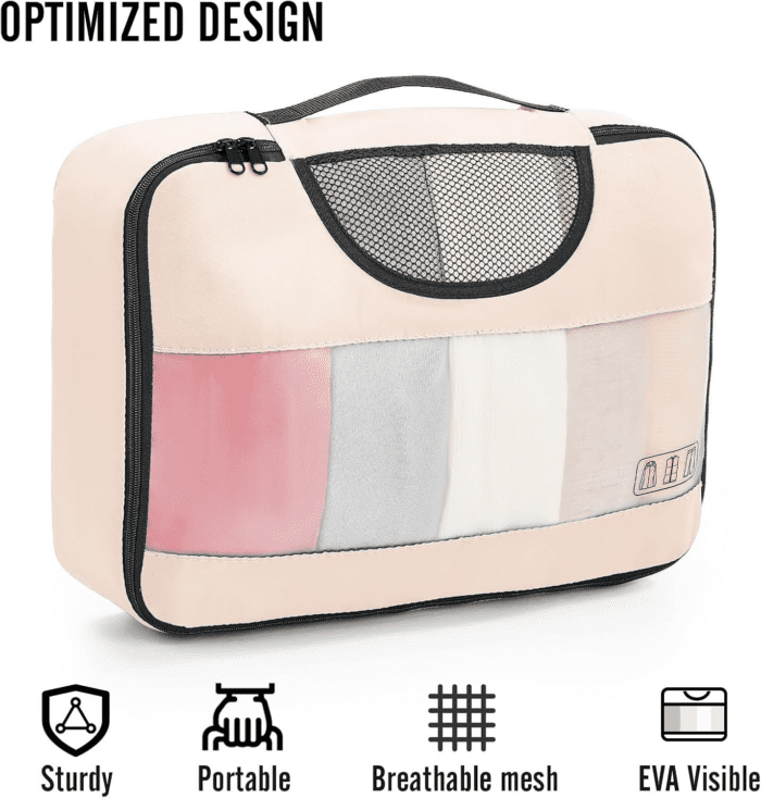 8 Set Packing Cubes for Travel, Gifts for Women Mom, Carry on Suitcase Organizer Bags for Luggage with Hanging Toiletry Bag and Shoe Bag, Travel Essentials Travel Accessories for Cruise Ship - Image 4