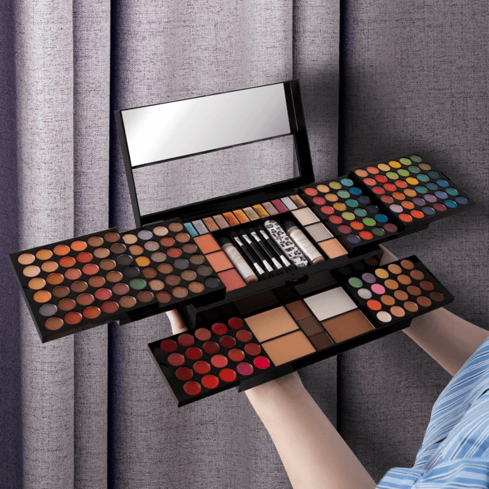 M 187 Colors Professional Makeup Palette - All-In-One Kit with Eye Shadows, Lipsticks, Mascara, Foundations, Blushes, Brow Pencils, Nail File - Makeup Gift Set for Women and Girls - Image 5