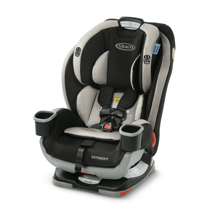 Extend2Fit 3-In-1 Car Seat, Grey Booster Car Seat Convertible