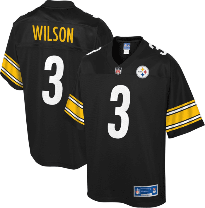 Men'S Russell Wilson Black Pittsburgh Steelers Team Player Jersey