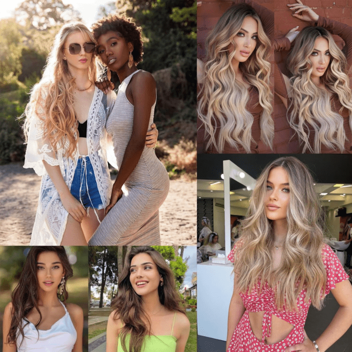 Clip in Hair Extensions for Women, 6PCS Long Wavy Curly Clip on Hair Extensions 20 Inch Dirty Blonde Mixed Gold Synthetic Thick Hairpieces - Image 3