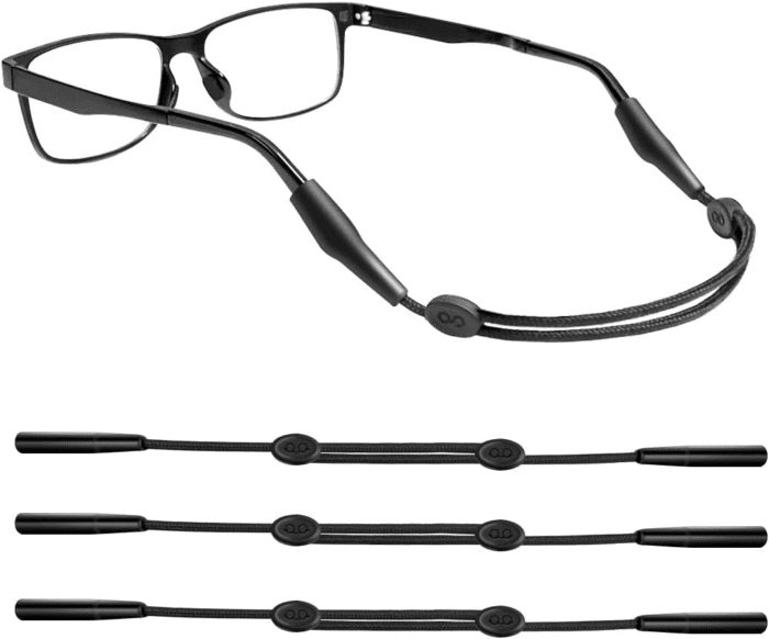 Glasses Strap Sports 3 Pcs Eyeglasses Strap Holder for Kids Women Men, Adjustable Sunglasses Strap Eye Glasses String Strap (Black) - Image 9