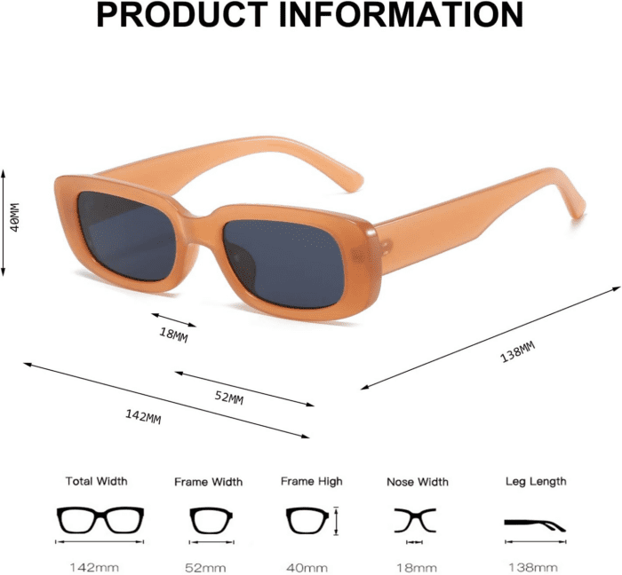 Rectangle Sunglasses for Women Retro Driving Glasses 90’S Vintage Fashion Narrow Square Frame UV400 Protection - Image 5