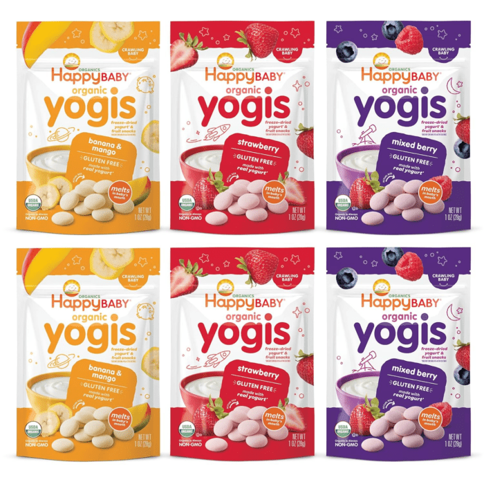 Organics Yogis Freeze-Dried Yogurt & Fruit Snacks, Variety Pack, 1 Ounce (Pack of 6)