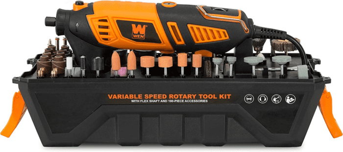 23190 1.3-Amp Variable Speed Steady-Grip Rotary Tool with 190-Piece Accessory Kit, Flex Shaft, and Carrying Case, Multicolor - Image 6