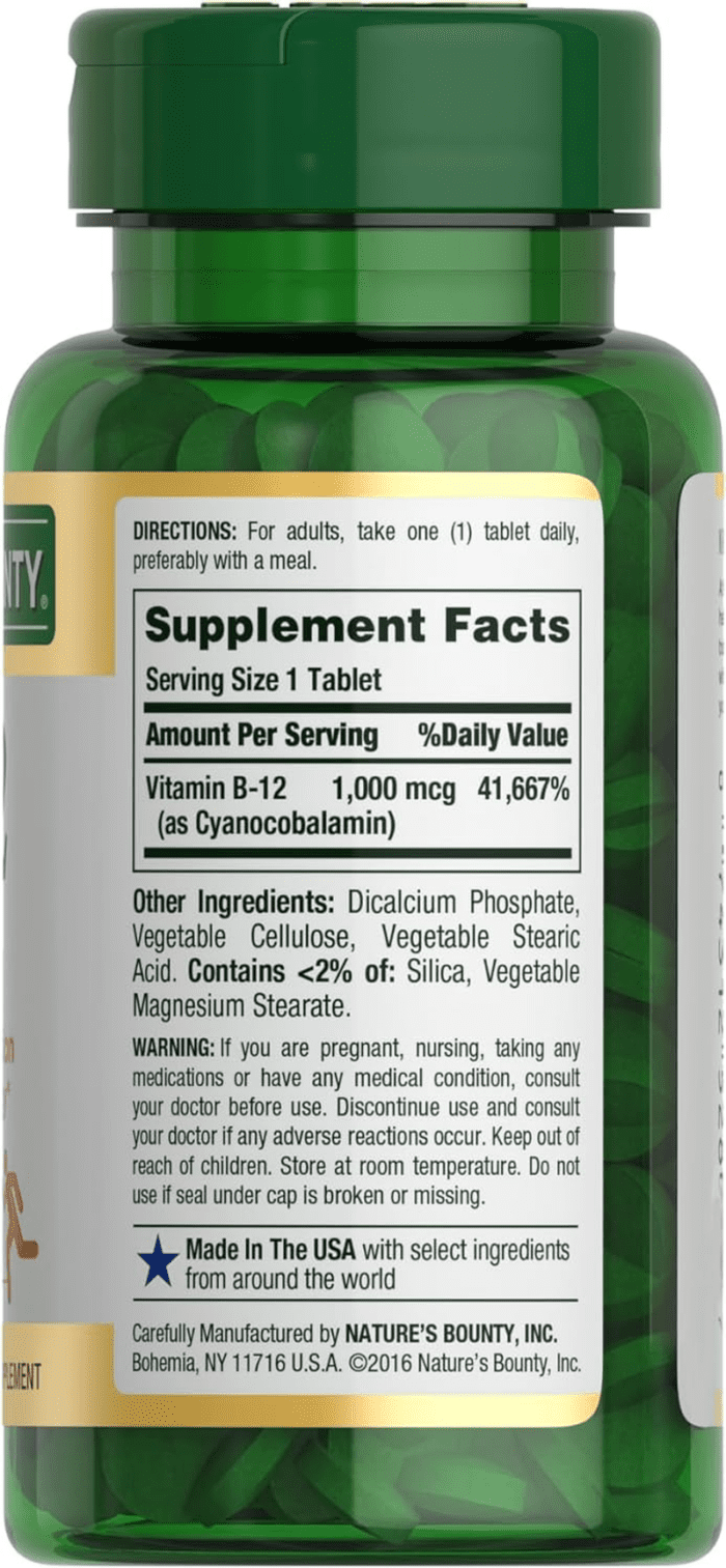 Vitamin B12, Supports Energy Metabolism, Tablets, 1000Mcg, 200 Ct - Image 7