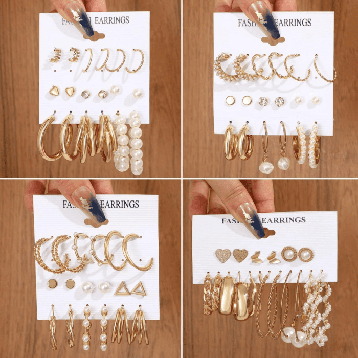 36 Pairs Gold Earrings Set for Women, Fashion Pearl Chain Link Stud Drop Dangle Earrings Multipack Hoop Earring Packs, Hypoallergenic Earrings for Birthday Party Jewelry - Image 5