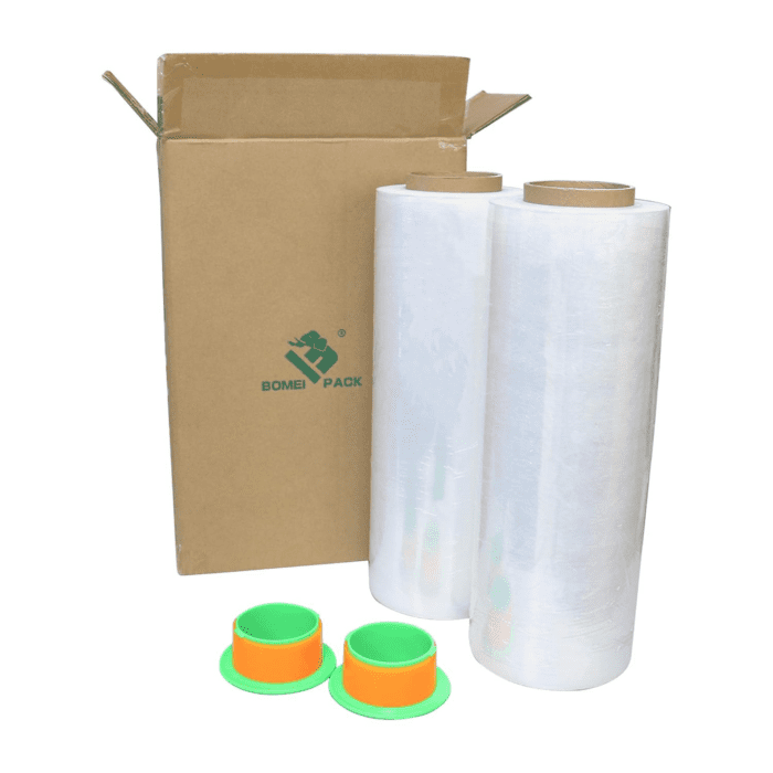 2 Pack 1500Ft Industrial Clear Stretch Wrap Film 70 Gauge 15" with 3Inch Plastic Rolling Handles for Pallet Wrap, Durable Self-Adhering Packing, Moving, Heavy Duty Shrink Film - Image 5