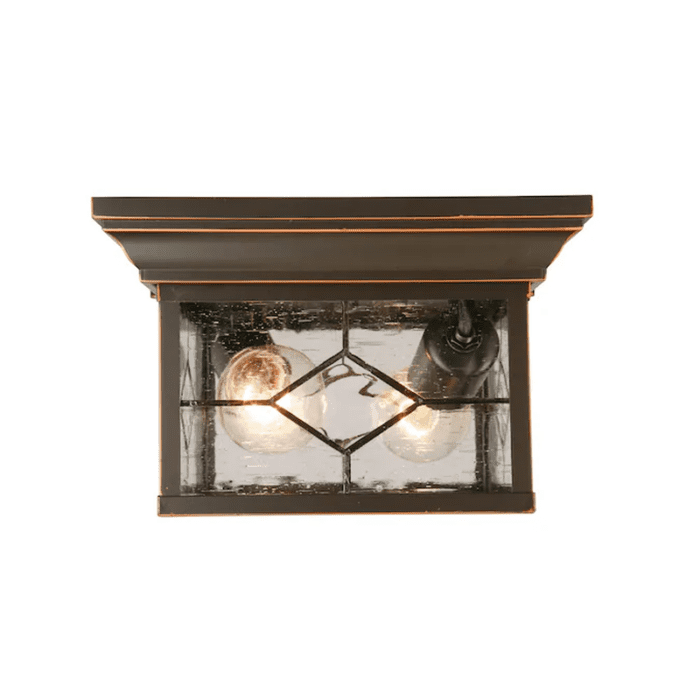 Litshire 2-Light 9.05-In Oil Rubbed Bronze Indoor/Outdoor Flush Mount Light - Image 3