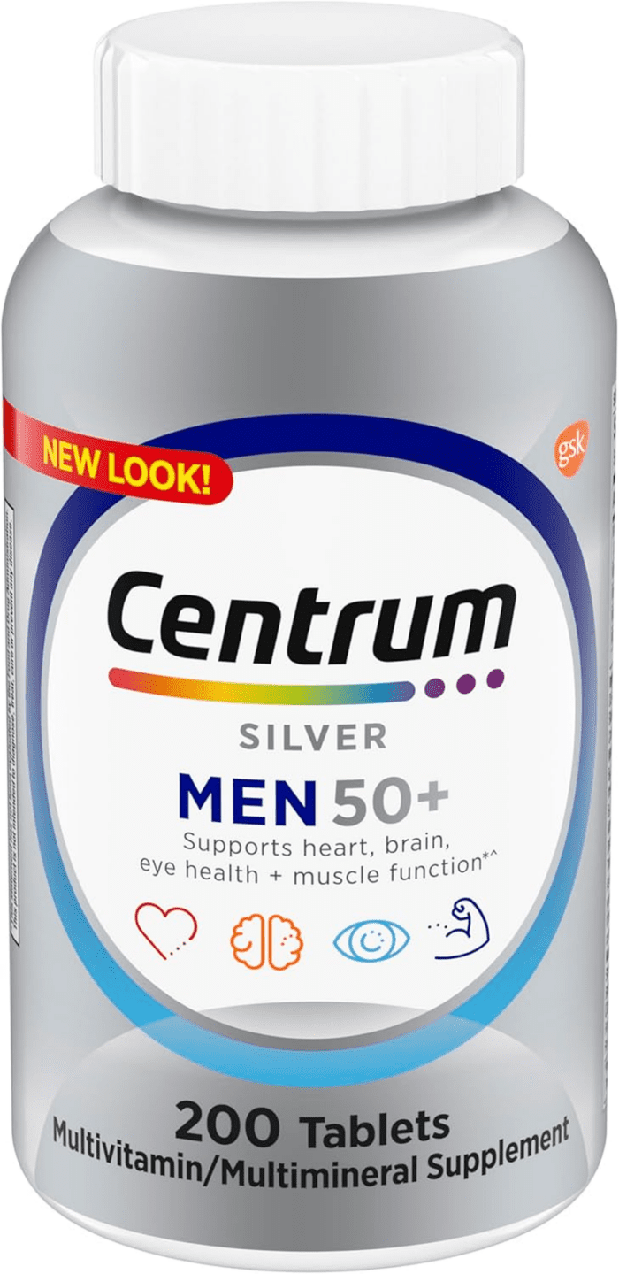 Silver Men'S 50+ Multivitamin with Vitamin D3, B-Vitamins, Zinc for Memory and Cognition - 200 Tablets - Image 4