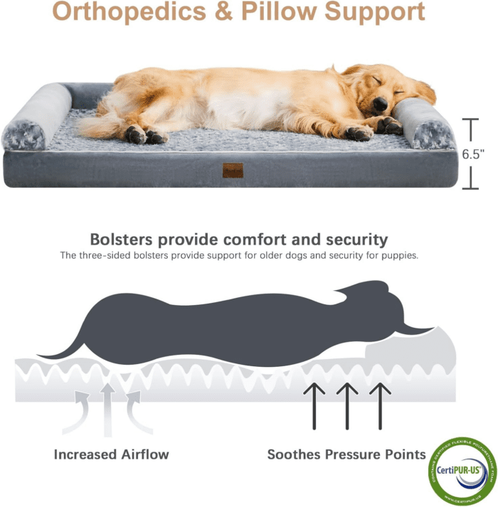 Dog Beds for Large Dogs, Orthopedic Dog Bed for Medium Large Dogs,Big Waterproof Couch Dog Pet Bed with Removable Washable Cover - Image 3