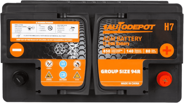 BCI Group 94R Car Battery, 12V 80Ah Size H7 Automotive Battery Premium Maintenance Free AGM Batteries, 850CCA, 140RC - Image 4