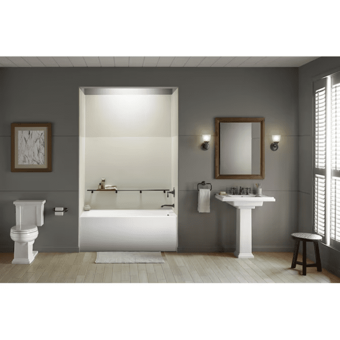 Underscore 32-In X 60-In White Acrylic Alcove Soaking Bathtub (Left Drain) - Image 8