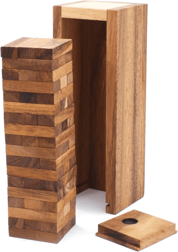 Wood Tumbling Tower Game - Ideal for Party Games, Kids Games, Building Games, Camping Games, Outdoor Games for Adults and Family, Classic Stacking Block Games for Challenging Your Skills - Image 2