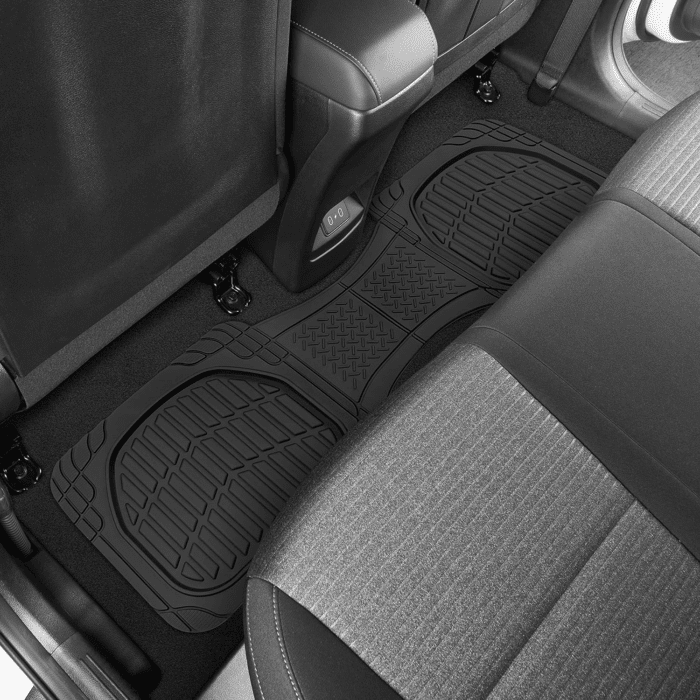 Flextough Floor Mats for Cars, Deep Dish All-Weather Mats, Waterproof Trim-To Fit Automotive Floor Mats for Cars Trucks SUV, Universal Floor Liner Car Accessories, Black, Full Set - Image 8