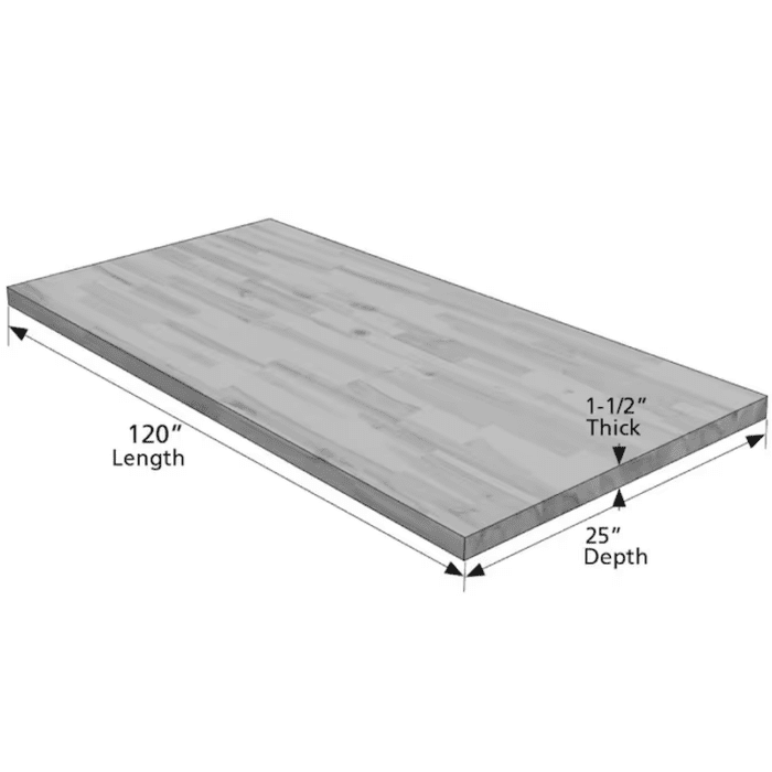 10-Ft X 25-In X 1.5-In Finger-Jointed Natural Acacia Butcher Block Countertop - Image 7